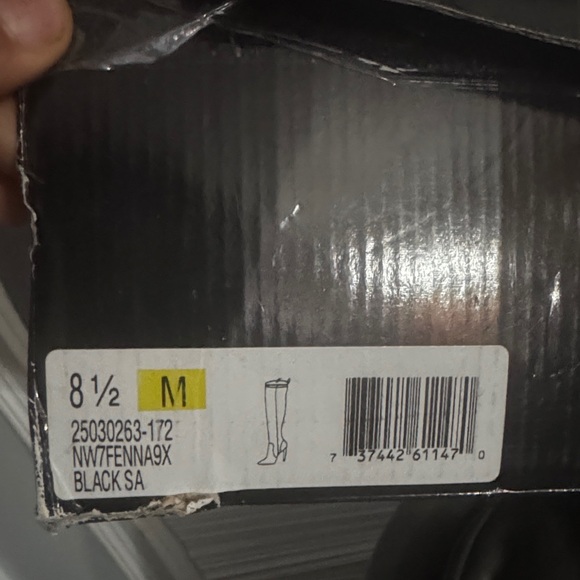 Nine West Elegant Black Satin-like Over the Knee Boots - Picture 7 of 7